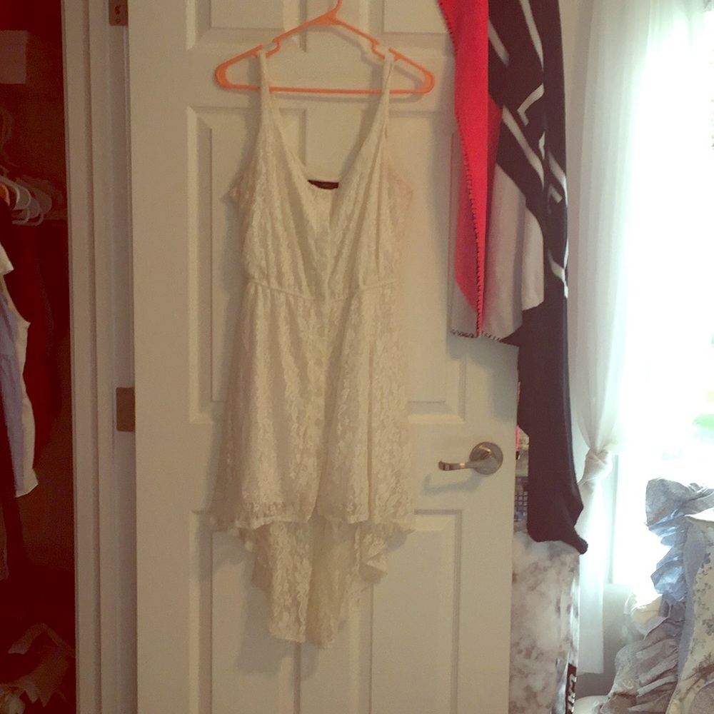 Heart soul cream lace button up dress